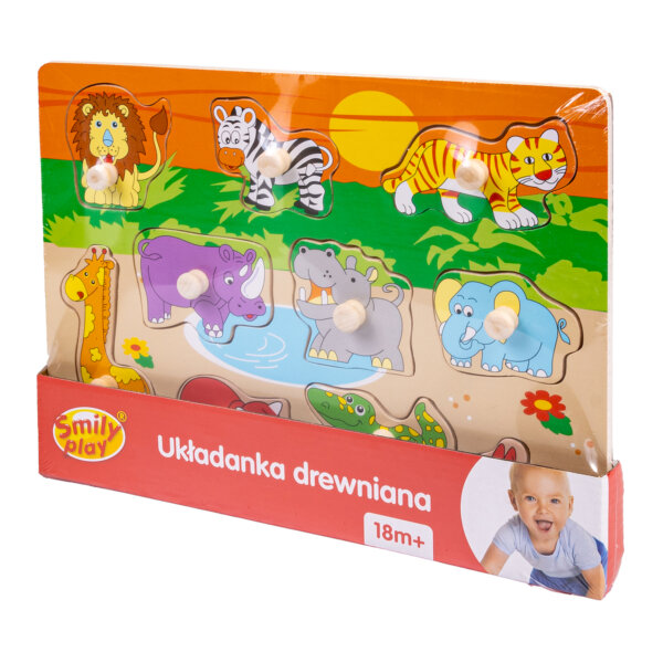 UKŁADANKA DREWNIANA Z UCHWYTAMI