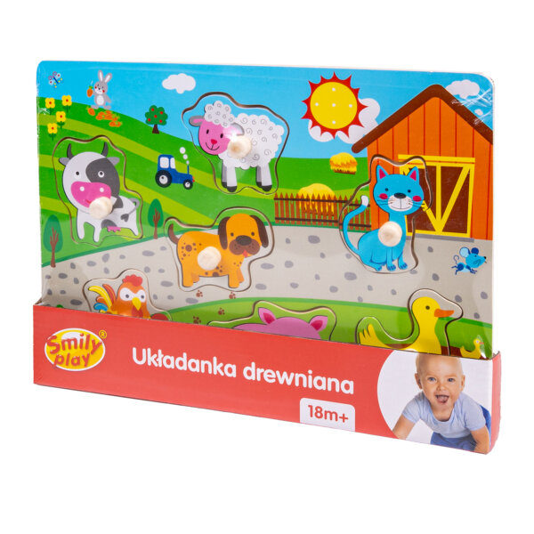 UKŁADANKA DREWNIANA Z UCHWYTAMI
