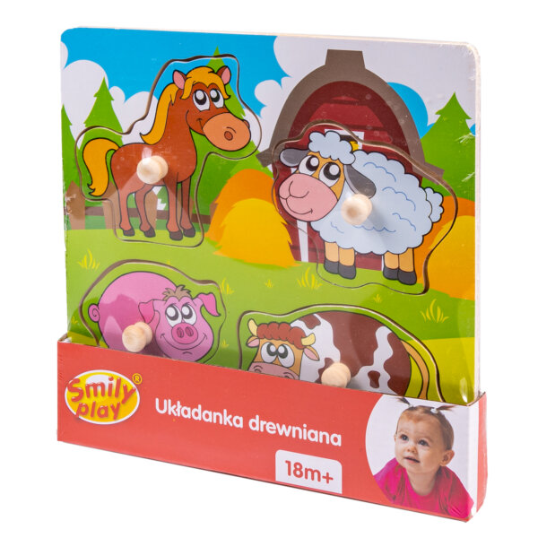 UKŁADANKA DREWNIANA Z UCHWYTAMI