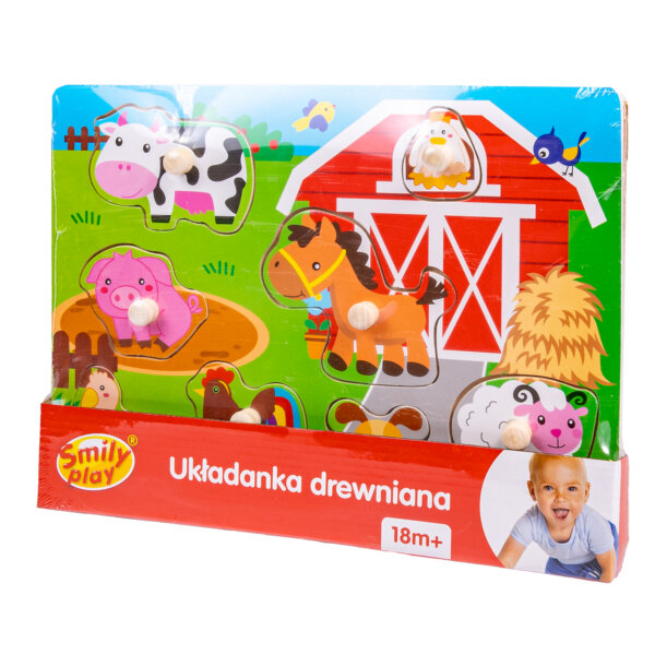 UKŁADANKA DREWNIANA Z UCHWYTAMI