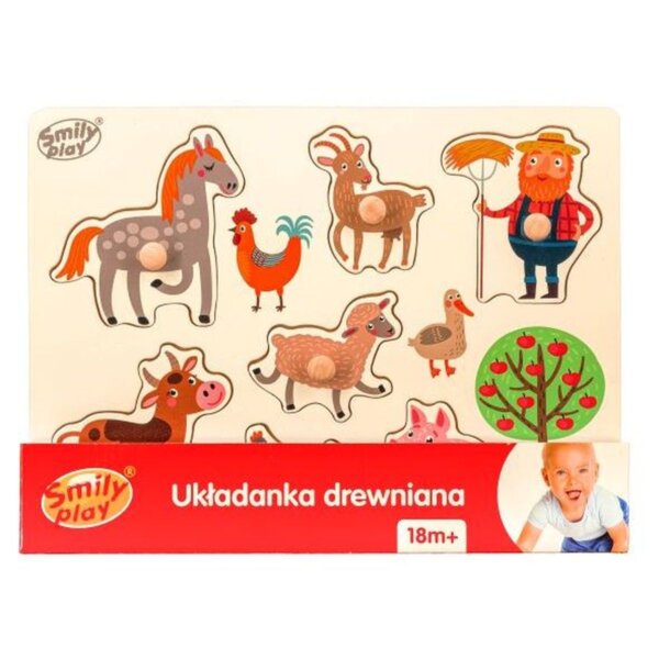 UKŁADANKA DREWNIANA Z UCHWYTAMI - ZWIERZĘTA