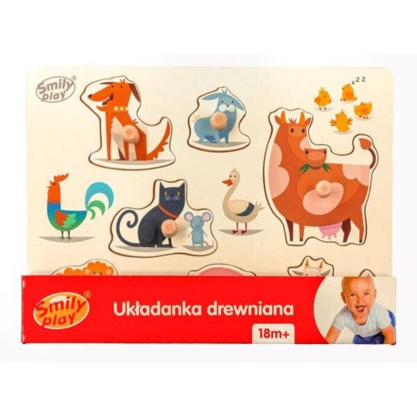UKŁADANKA DREWNIANA Z UCHWYTAMI - ZWIERZĘTA