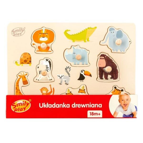 UKŁADANKA DREWNIANA Z UCHWYTAMI - ZWIERZĘTA